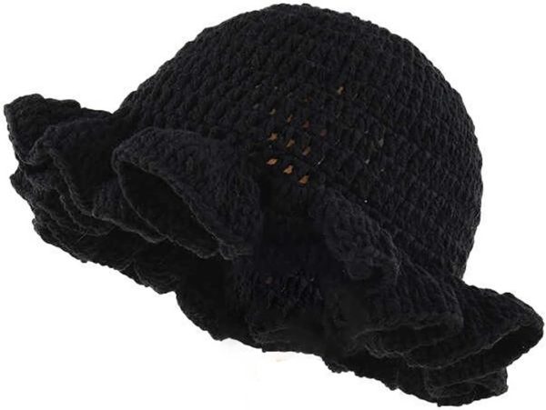 Crochet Bucket Hat Women Trendy Knit Floppy Cap Cute Boho Handmade Beanies Outdoor Boho Travel Fishing Hat