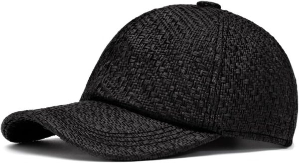 Retro Straw Baseball Cap Mens Straw Cap Breathable Summer Paperstraw Crochet Baseball Hat Ballcap for Men Women