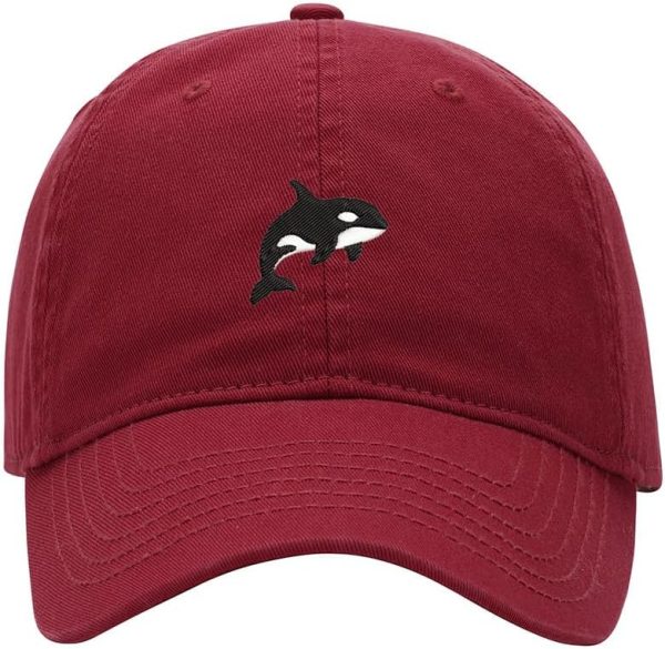 Baseball Cap for Men Women Orca Whale Embroidered Washed Cotton Dad Hat Baseball Caps