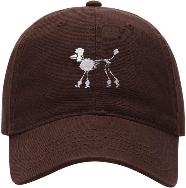 Baseball Cap for Men Women Skeleton Poodle Embroidered Washed Cotton Dad Hat Baseball Caps