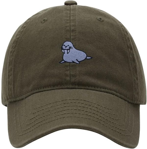 Baseball Cap for Men Women Walrus Embroidered Washed Cotton Dad Hat Baseball Caps