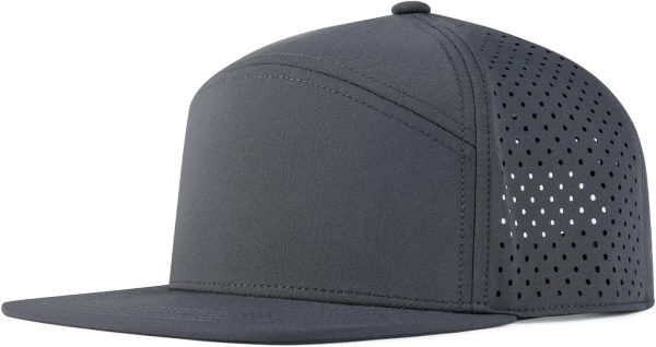 Men Flat Brim Adjustable Performance Hat  Laser Perforated Baseball Cap