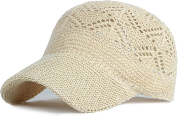 Knit Mesh Baseball Cap for Women Summer Yarn Trucker Hats Breathable Outdoor Hat