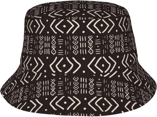 Summer African Bucket Hat for Women Men Beach Sun Hat Abstract Fisherman Cap Tribal Hat Travel Outdoor Camping