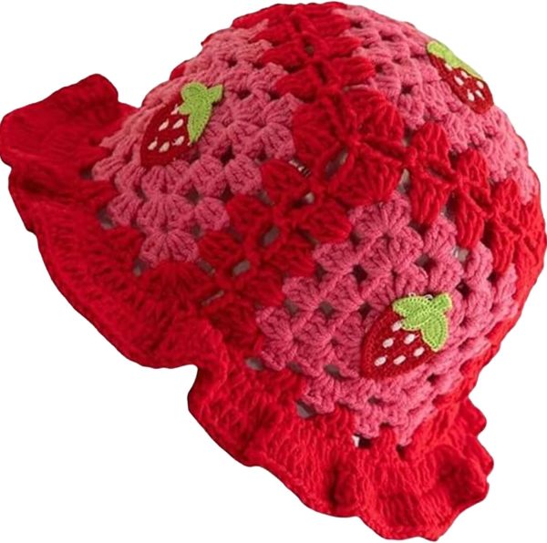 Crochet Bucket Hats for Women Handmade Hat Cute Foldable Knitted Hats for Women