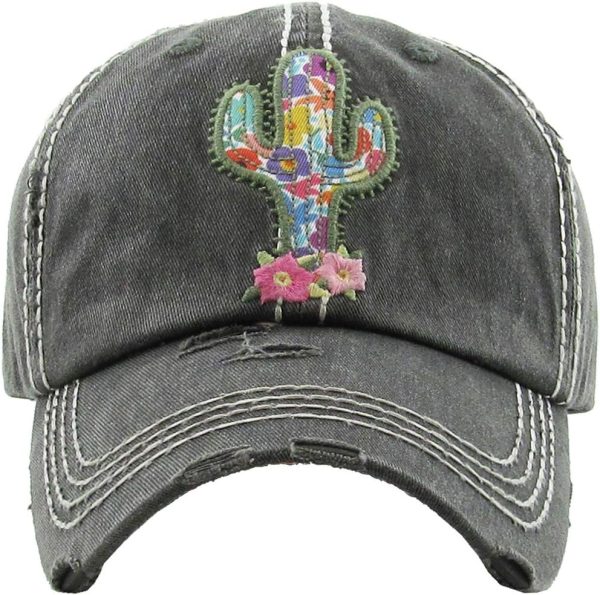 Distressed Vintage Baseball Cap - Embroidered Patch Women's Hat - Holiday, Lifestyle & Patriotic Designs