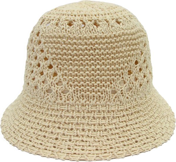 Straw Bucket Hats for Women Beach Hat Crochet Hat Sun Hats for Women Packable Woven Knitted Bucket Hat