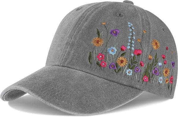 Embroidered Baseball Cap for Girls Women Men - Adjustable Soft Breathable Hats for Fall Gifts