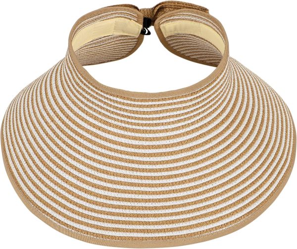 Sun Hats for Women Fashionable Women Wide Brim Hat Roll-up Straw Sun Visor Hat
